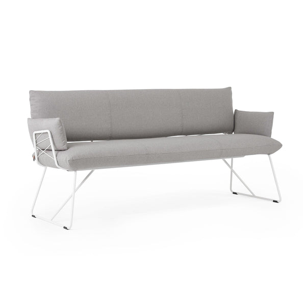 Mobitec Cosy Eetkamerbank - Hip Hop Silver - Wit onderstel - {{ product.type }} - Kas20