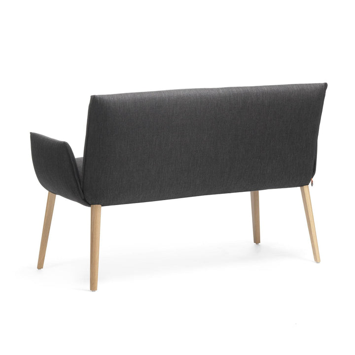 Mobitec Soft Soda Eetkamerbank met armleuning - Hip Hop Antracite - Vast onderstel - {{ product.type }} - Kas20