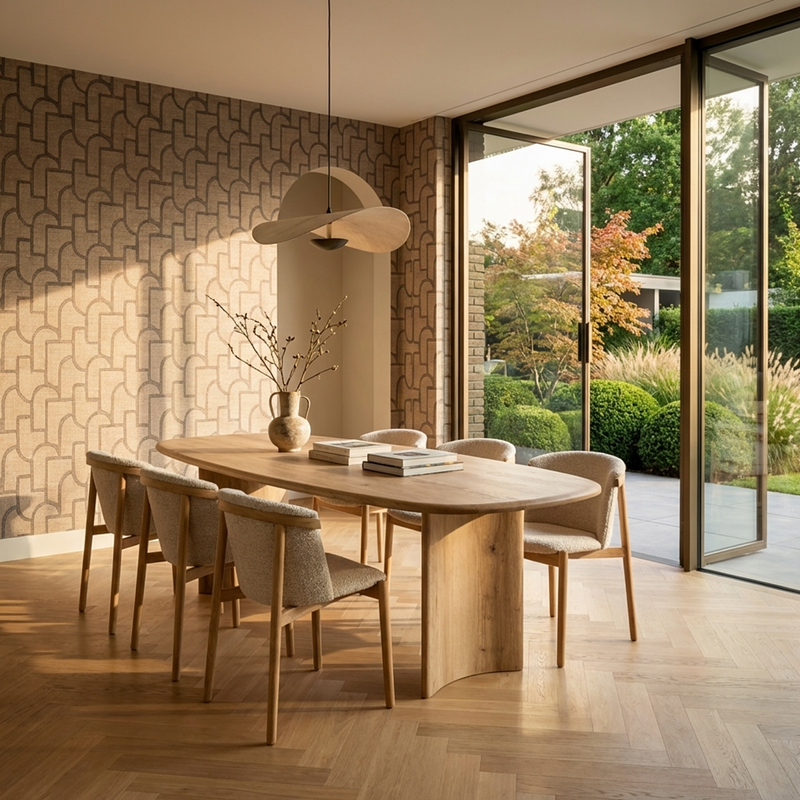 Eiken massief eettafel Naturel - Plat ovaal - Loulou naturel