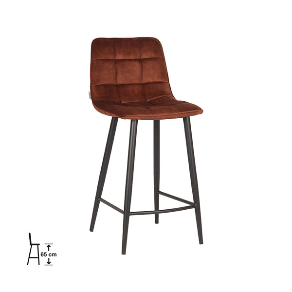 Barkruk Julian - Rust - Velours (set van 2) - {{ product.type }} - Kas20
