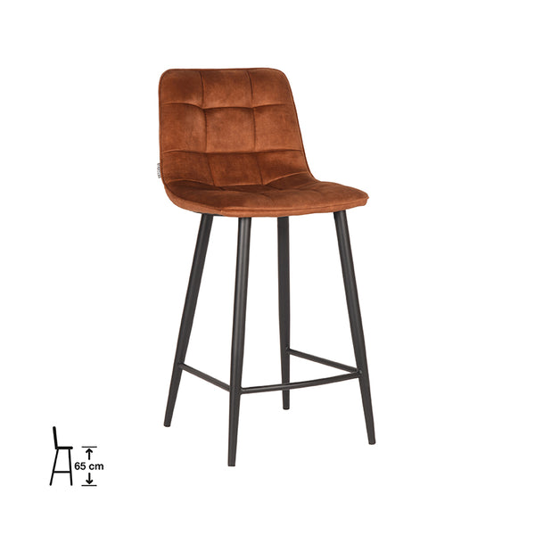 Barkruk Julian - Oker - Velours (set van 2) - {{ product.type }} - Kas20