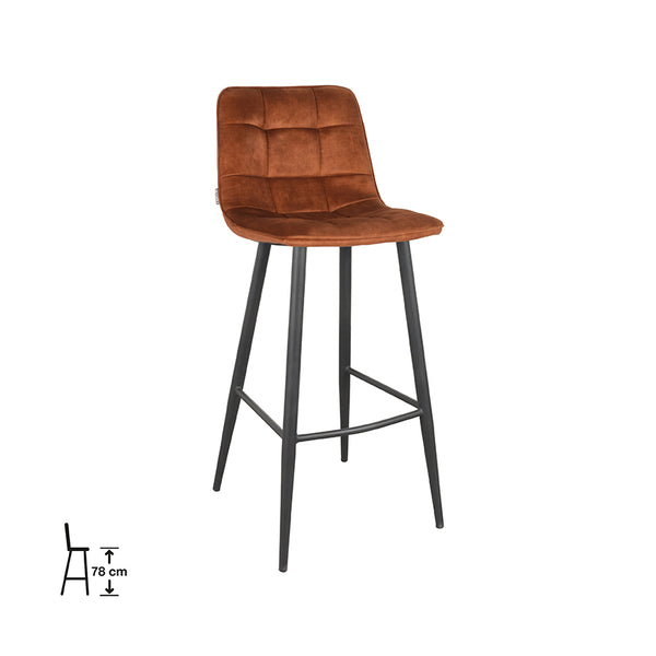 Barkruk Julian - Oker - Velours (set van 2) - {{ product.type }} - Kas20