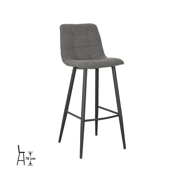 Barkruk Natura - Grijs - Boucle - Zithoogte 78 (set van 2) - {{ product.type }} - Kas20