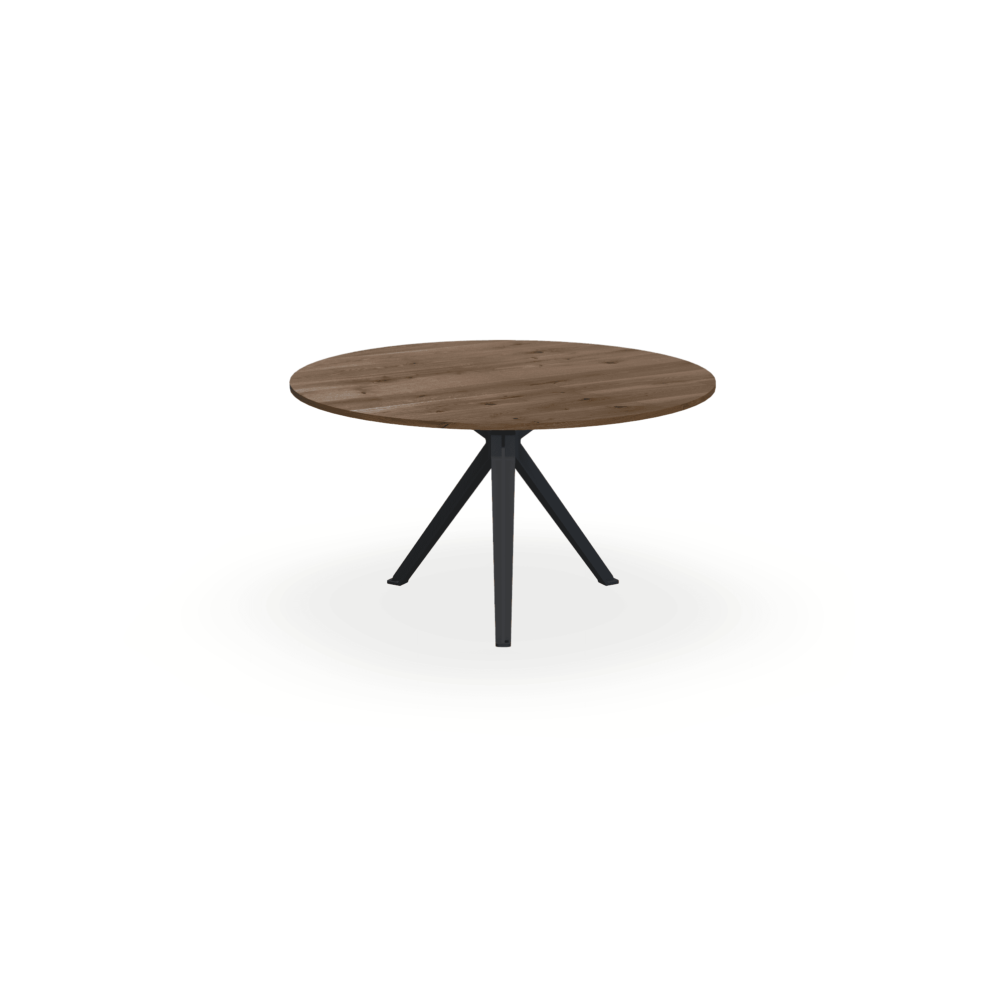 Eettafel Eiken Toscane 2 - Rond - Stella Onderstel Mat Zwart - {{ product.type }} - Kas20