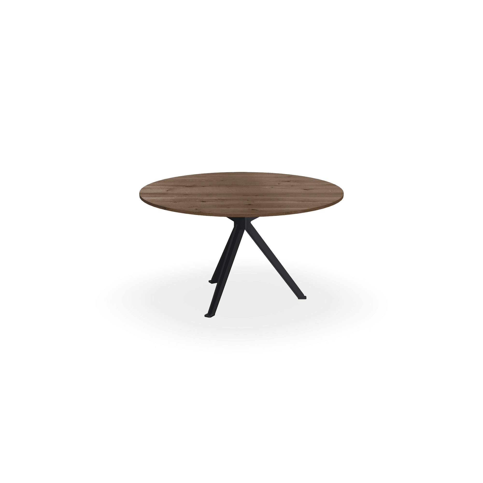 Eettafel Eiken Toscane 2 - Rond - Stella Onderstel Mat Zwart - {{ product.type }} - Kas20