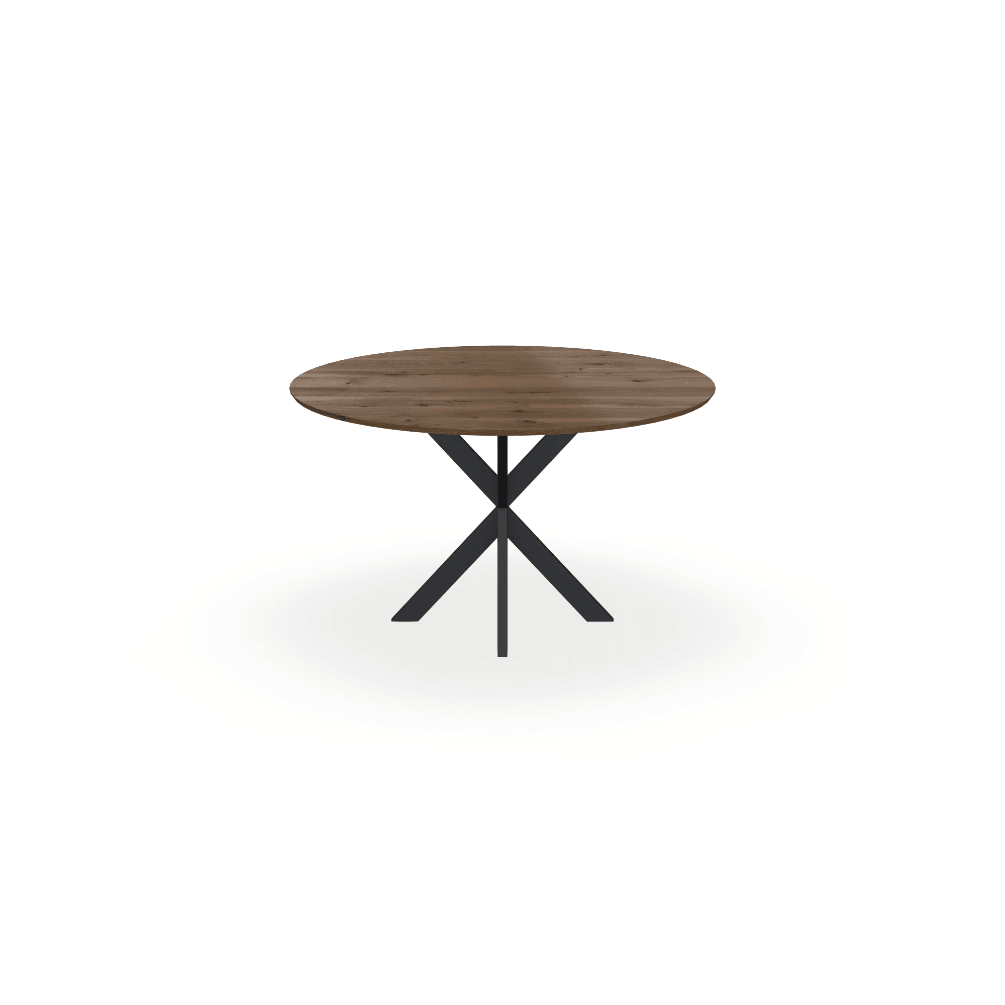 Eettafel Eiken Toscane 2 - Rond - Kruispoot Ultra Onderstel Mat Zwart - {{ product.type }} - Kas20