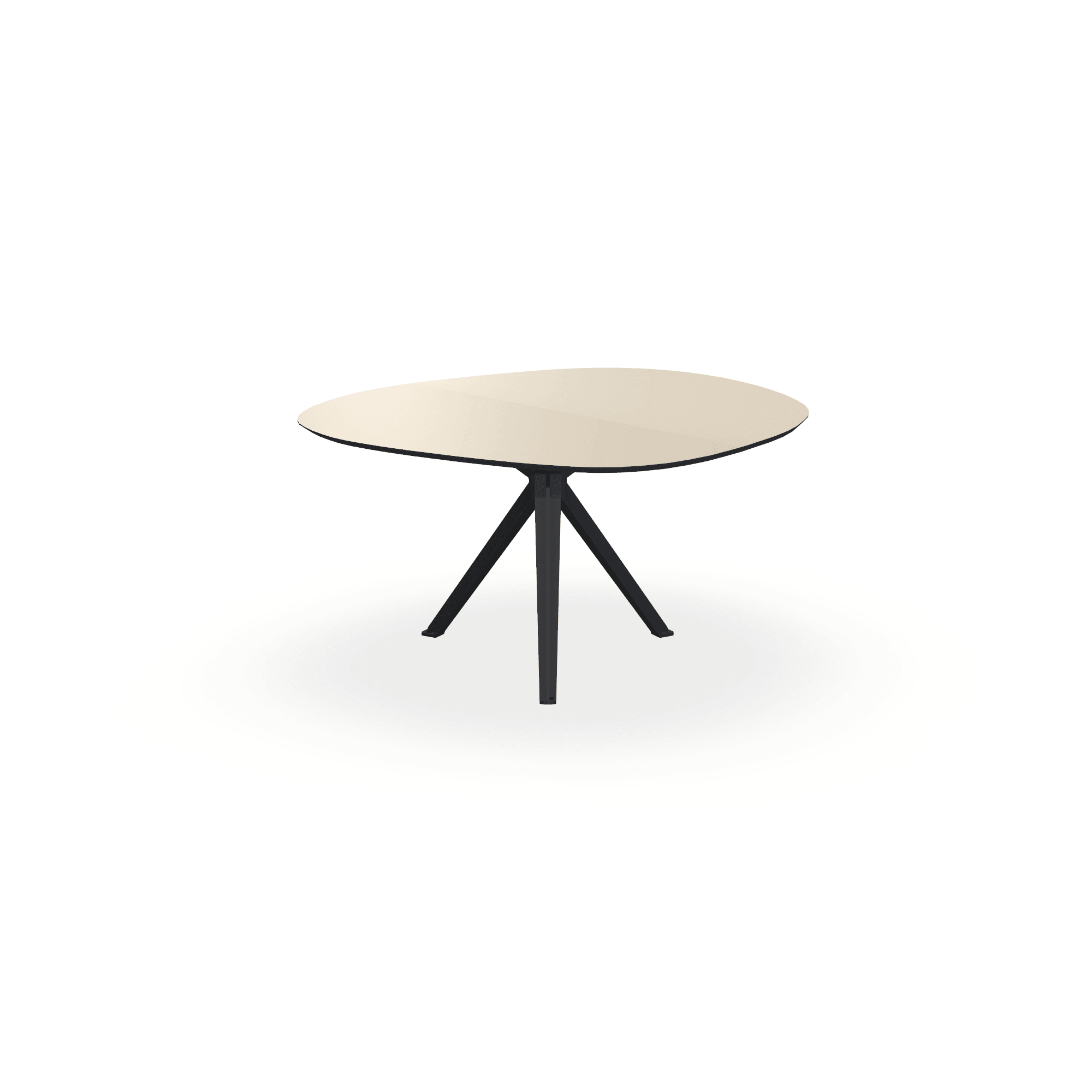 Eettafel Melamine Dune Beige - Wolk Rond - Stella Onderstel Mat Zwart - {{ product.type }} - Kas20