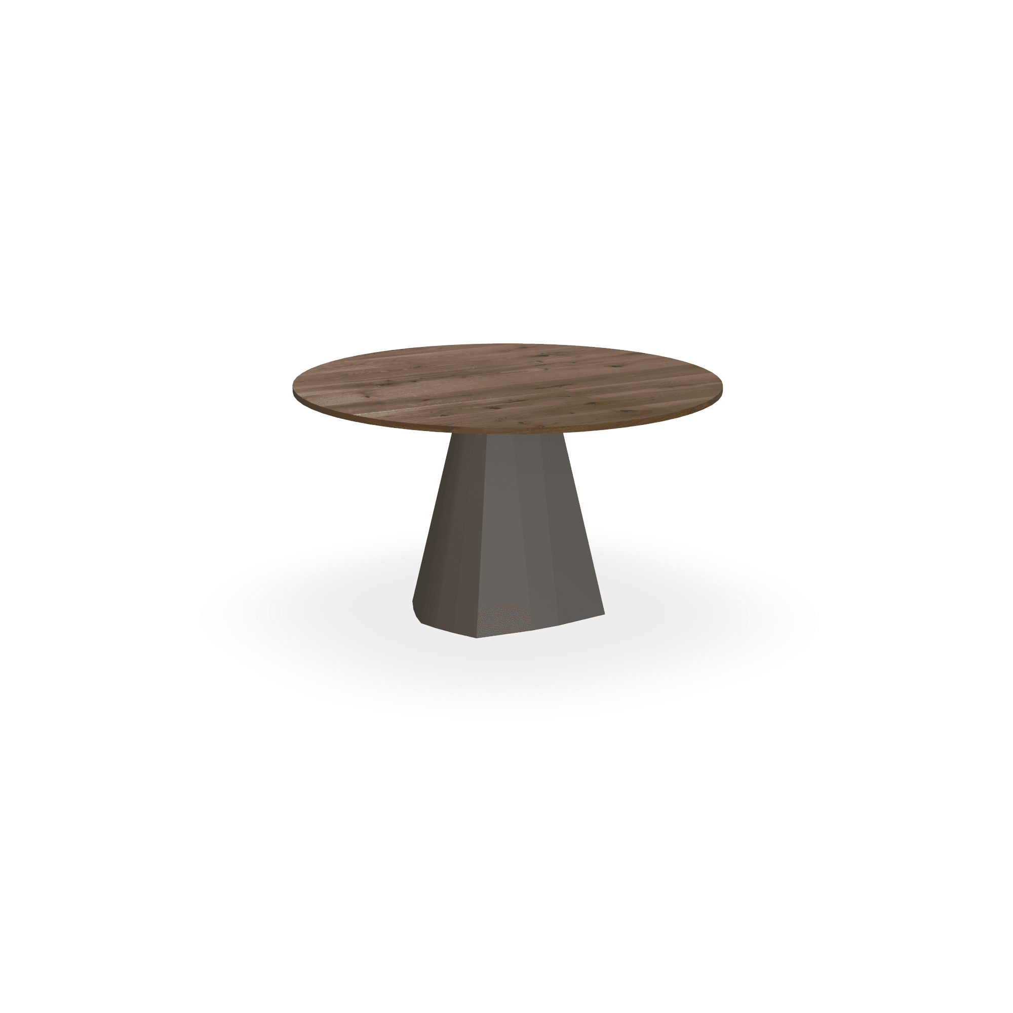 Eettafel Eiken Toscane 2 - Rond - Cone Onderstel Mat Donkerbruin - {{ product.type }} - Kas20