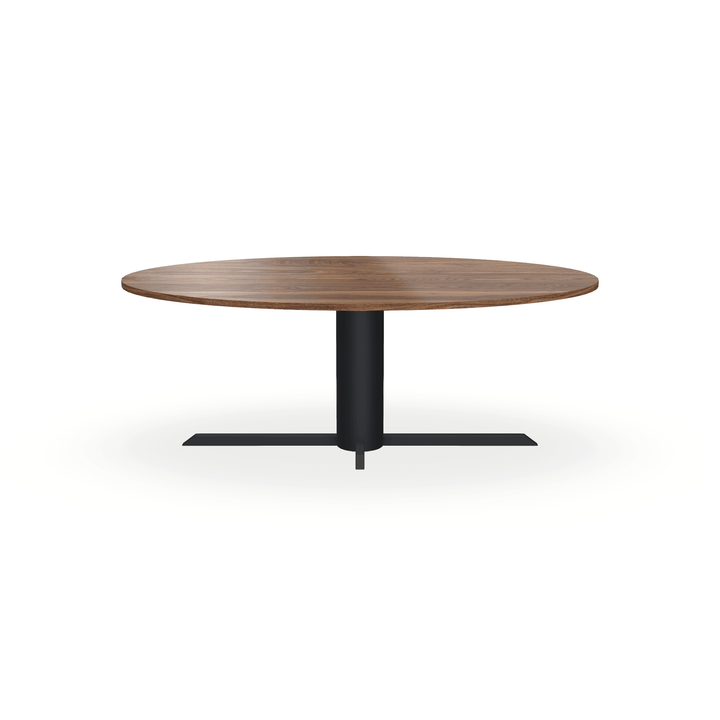 Eettafel Noten Naturel - Ovaal - Ilona Onderstel Mat Zwart - {{ product.type }} - Kas20