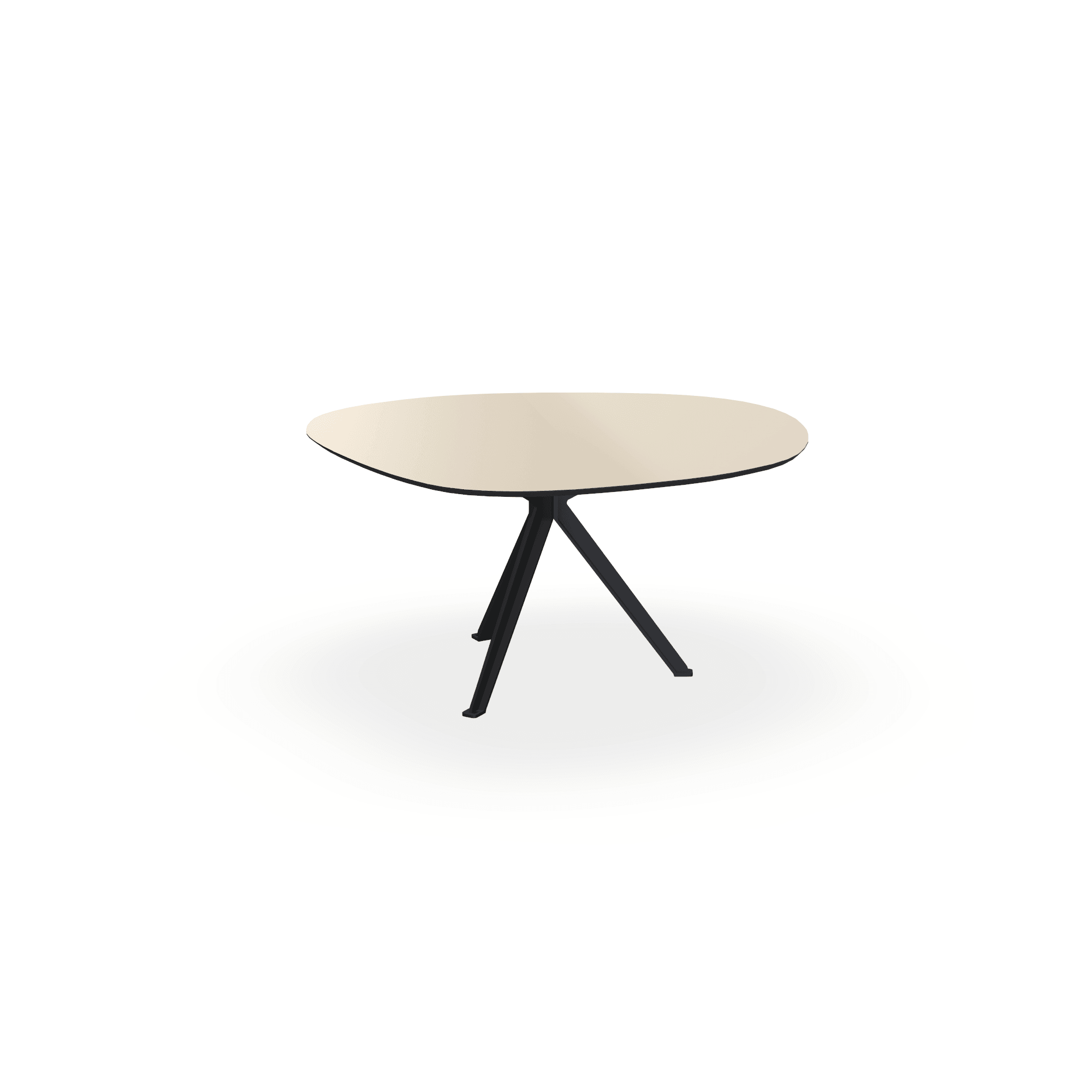 Eettafel Melamine Dune Beige - Wolk Rond - Stella Onderstel Mat Zwart - {{ product.type }} - Kas20