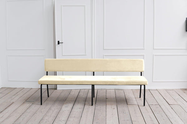 Amber Eetkamerbank 160cm - Stof Monolith 02 Creme - {{ product.type }} - Kas20
