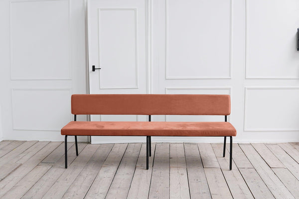 Amber Eetkamerbank 180cm - Stof Monolith 61 Roze - {{ product.type }} - Kas20