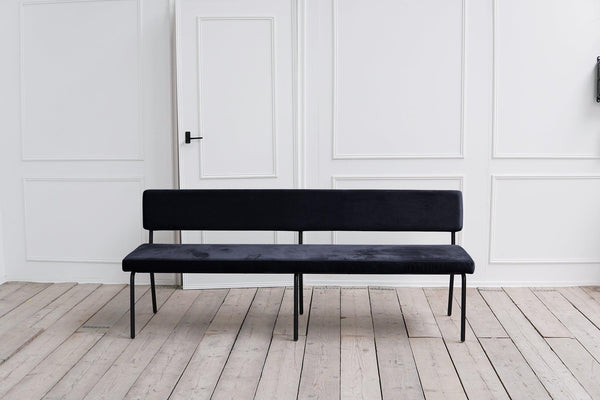 Amber Eetkamerbank 180cm - Stof Monolith 79 Zwart - {{ product.type }} - Kas20