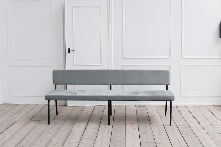 Amber Eetkamerbank 180cm - Stof Monolith 84 Grijs - {{ product.type }} - Kas20