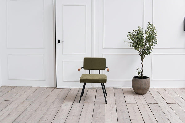 Amber Eetkamerstoel met arm - Stof Monolith 38 Groen - {{ product.type }} - Kas20