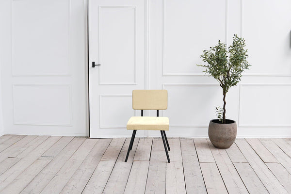 Amber Eetkamerstoel zonder arm - Stof Monolith 02 Creme - {{ product.type }} - Kas20