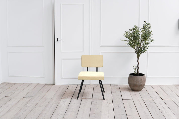 Amber Eetkamerstoel zonder arm - Stof Monolith 02 Creme - {{ product.type }} - Kas20