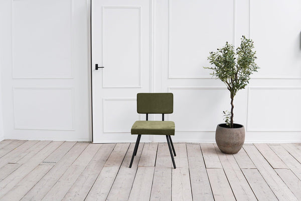 Amber Eetkamerstoel zonder arm - Stof Monolith 38 Groen - {{ product.type }} - Kas20