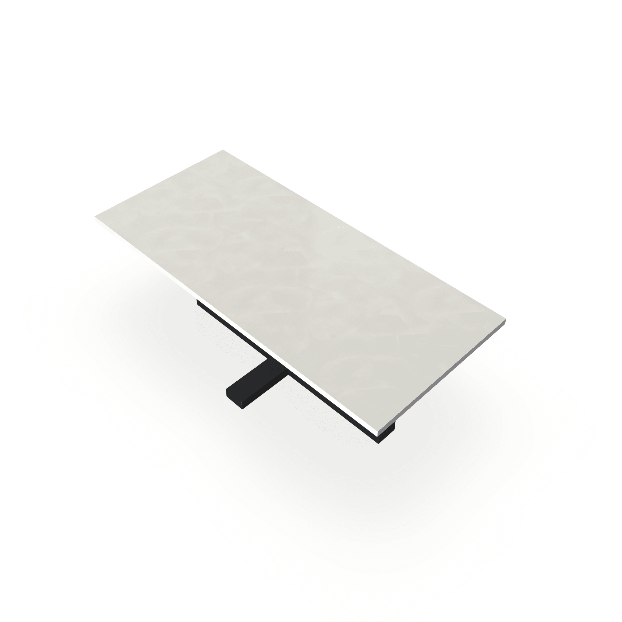 Eettafel Beton Creamy White - Recht - Halve Plus Onderstel Mat Zwart - {{ product.type }} - Kas20
