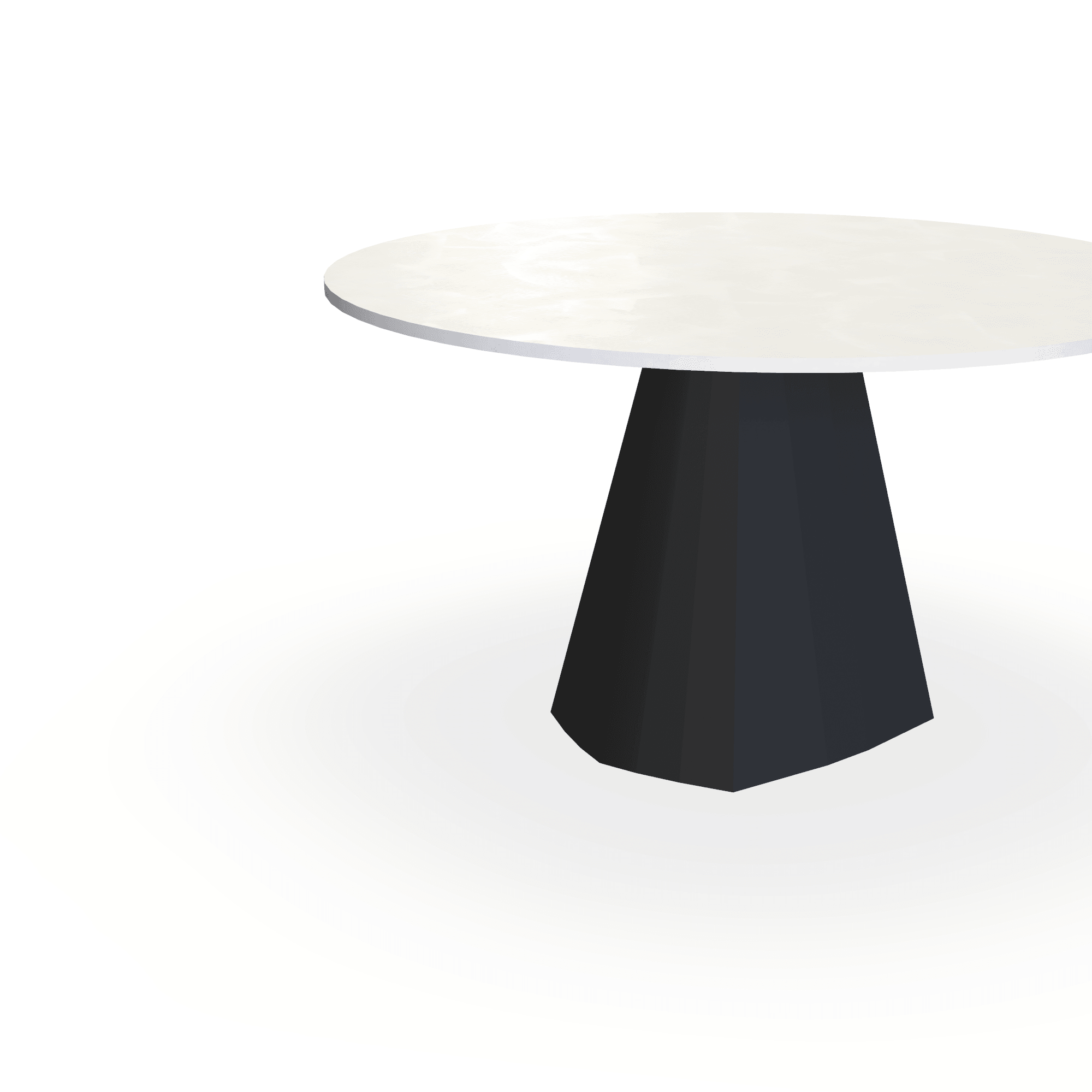 Eettafel Beton Creamy White - Rond - Cone Onderstel Mat Zwart - {{ product.type }} - Kas20