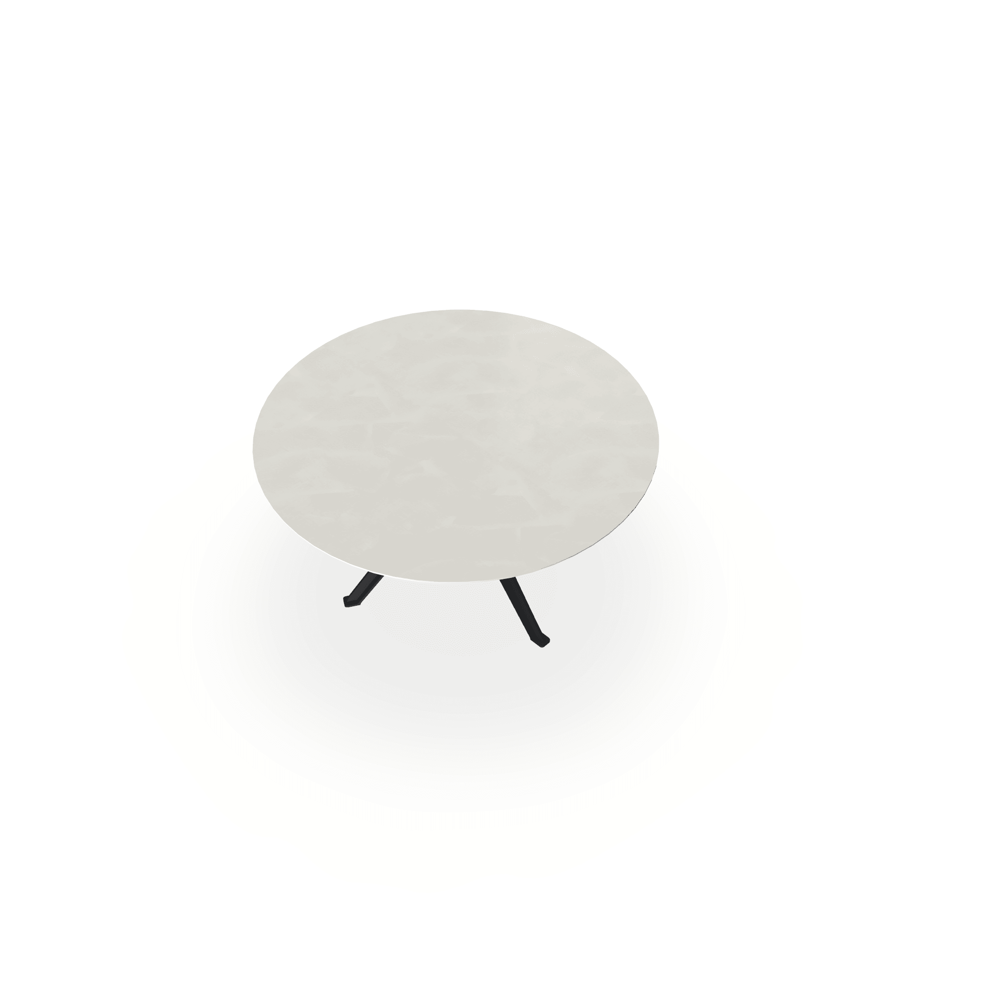 Eettafel Beton Creamy White - Rond - Stella Onderstel Mat Zwart - {{ product.type }} - Kas20