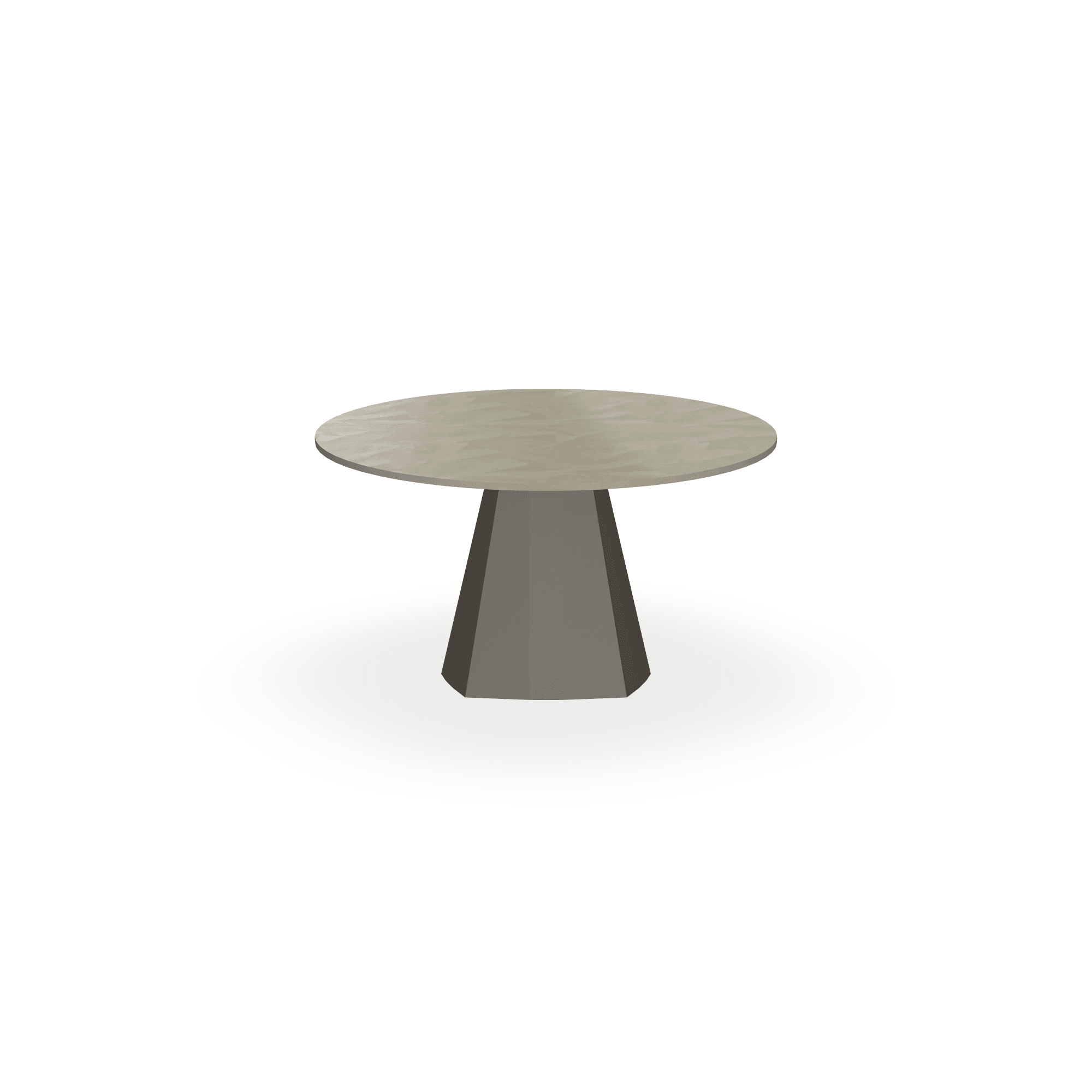 Eettafel Beton Leather Taupe - Rond - Cone Onderstel Mat Donkerbruin - {{ product.type }} - Kas20