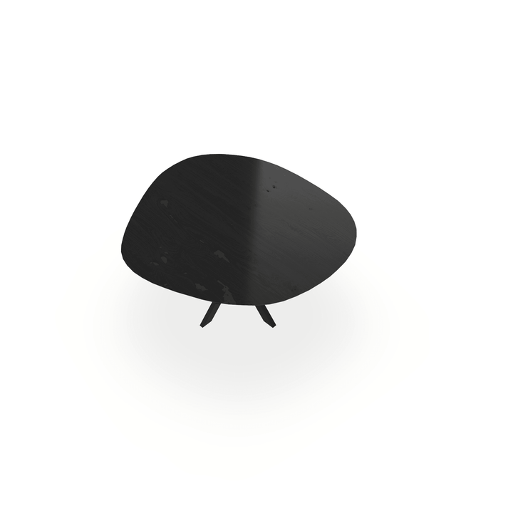 Eettafel Eiken Fineer Noesten Zwart - Wolk Rond - Kruispoot Ultra Onderstel Mat Zwart - {{ product.type }} - Kas20
