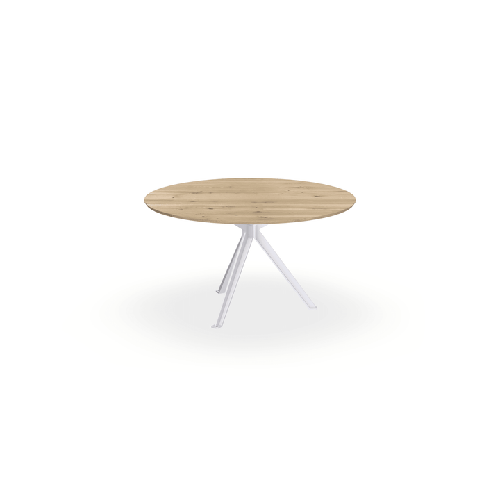 Eiken massief eettafel Naturel - Rond - Stella Wit - {{ product.type }} - Kas20