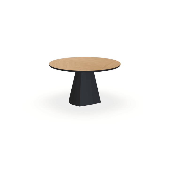 Eiken Mozaïek eettafel Maurra - Rond - Cone zwart - {{ product.type }} - Kas20