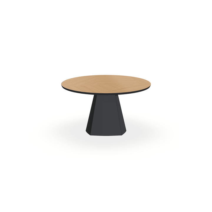 Eiken Mozaïek eettafel Maurra - Rond - Cone zwart - {{ product.type }} - Kas20