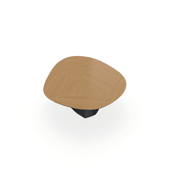 Eettafel Eiken Patroon Mozaiek Maurra - Wolk Rond - Cone Onderstel Mat Zwart - {{ product.type }} - Kas20
