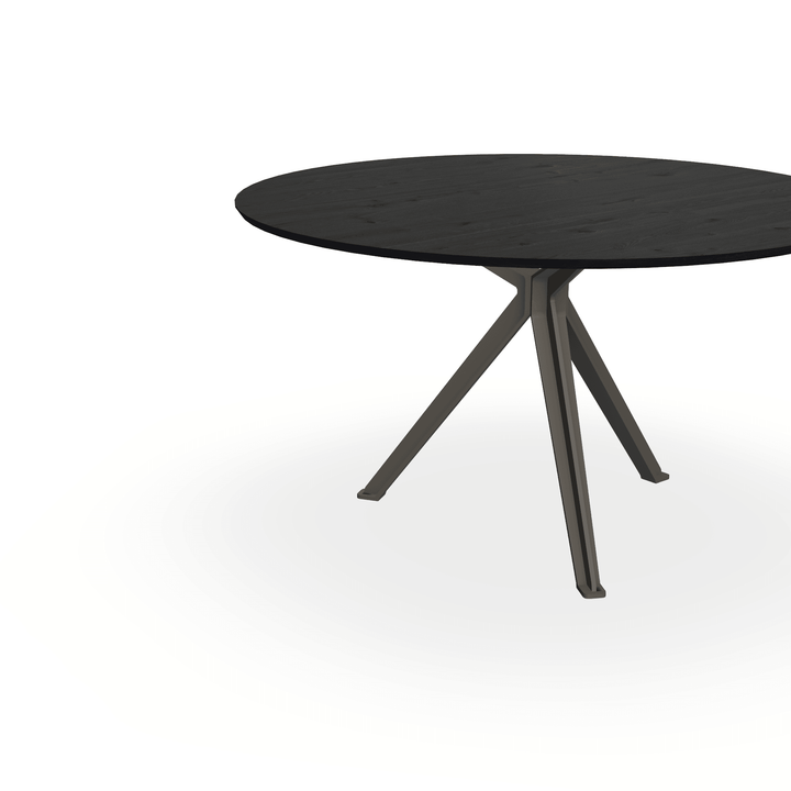 Eiken massief eettafel Zwart - Rond - Stella Donkerbruin - {{ product.type }} - Kas20