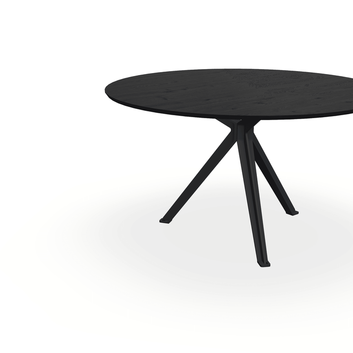 Eiken massief eettafel Zwart - Rond - Stella Zwart - {{ product.type }} - Kas20
