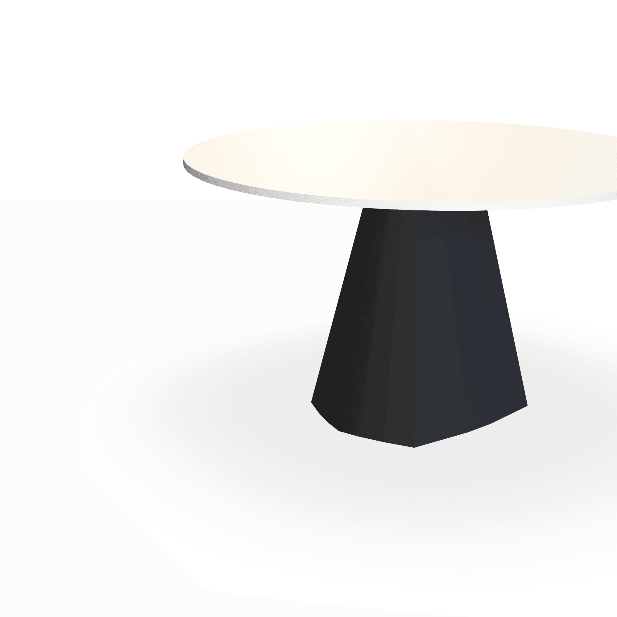 Eettafel Fenix Bianco Male - Rond - Cone Onderstel Mat Zwart - {{ product.type }} - Kas20