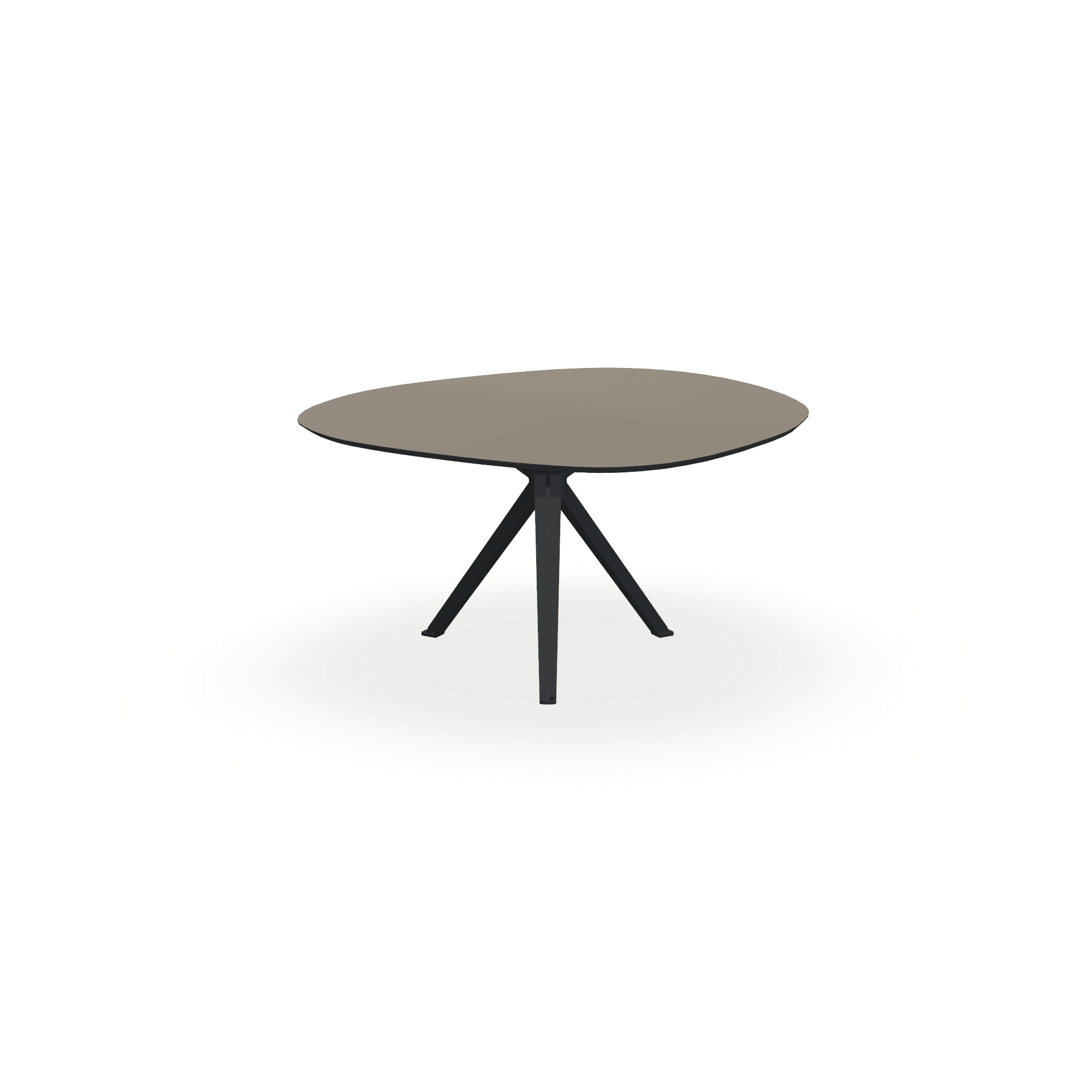Eettafel Hpl Mat Dark Ecru - Wolk Rond - Stella Onderstel Mat Zwart - {{ product.type }} - Kas20