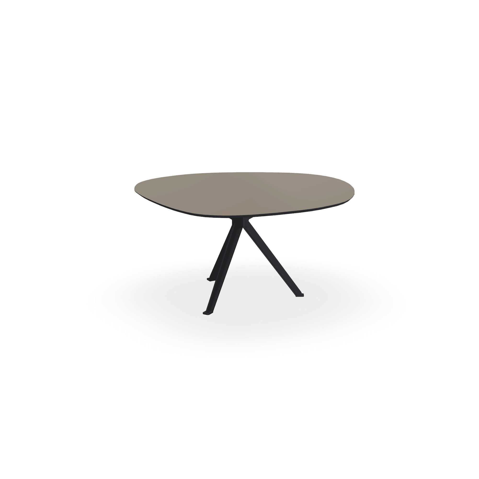 Eettafel Hpl Mat Dark Ecru - Wolk Rond - Stella Onderstel Mat Zwart - {{ product.type }} - Kas20
