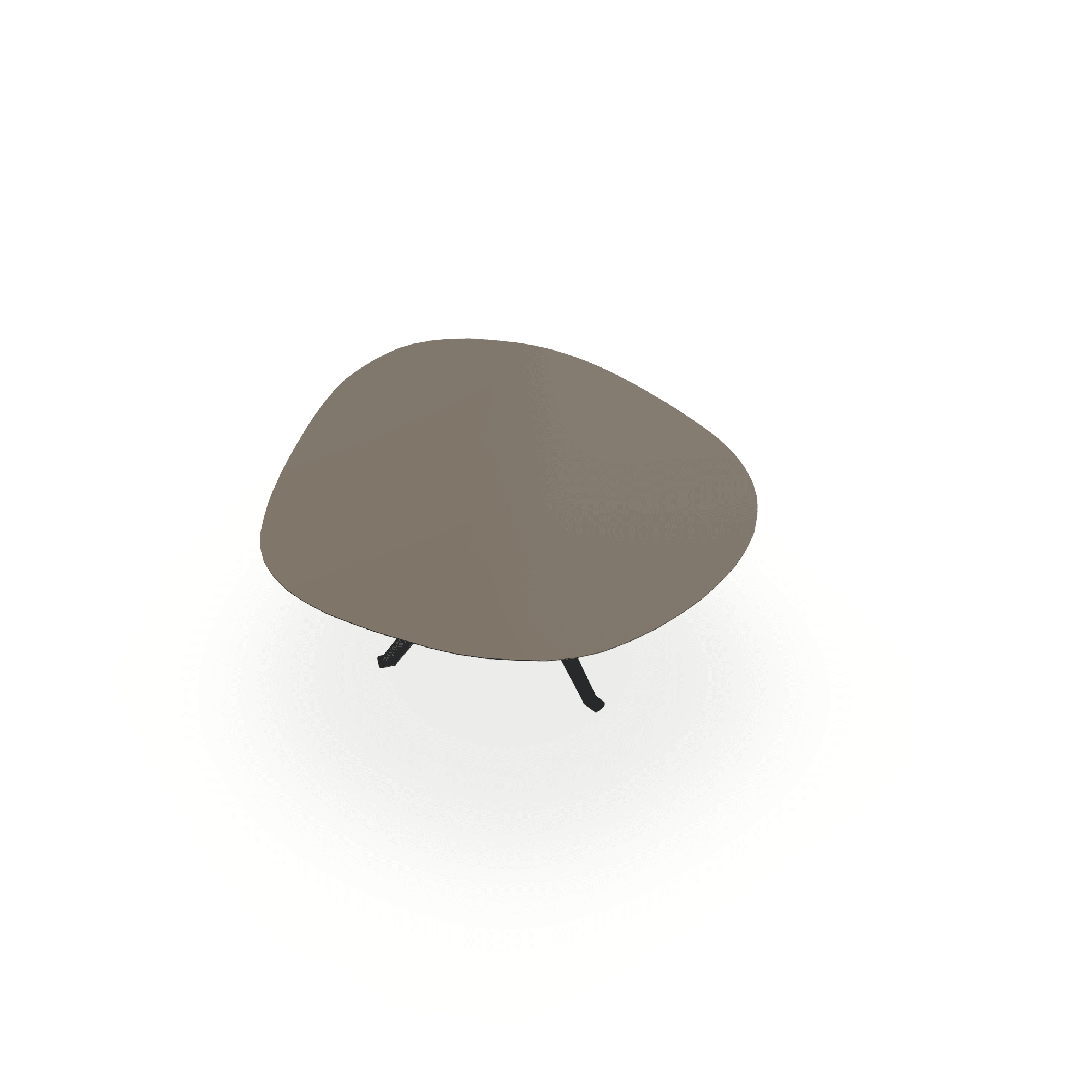 Eettafel Hpl Mat Dark Ecru - Wolk Rond - Stella Onderstel Mat Zwart - {{ product.type }} - Kas20