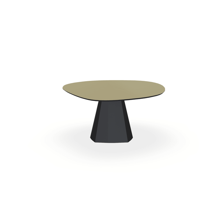 Eettafel Hpl Mat Lichen Green - Wolk Rond - Cone Onderstel Mat Zwart - {{ product.type }} - Kas20