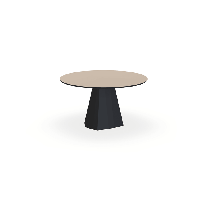 HPL Eettafel Oatmeal Beige - Rond - Cone zwart - {{ product.type }} - Kas20