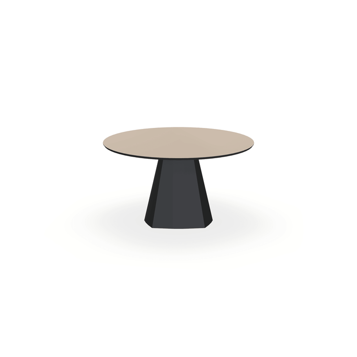 HPL Eettafel Oatmeal Beige - Rond - Cone zwart - {{ product.type }} - Kas20