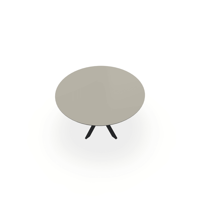 HPL Eettafel Seashell - Rond - Kruispoot Ultra Zwart - {{ product.type }} - Kas20