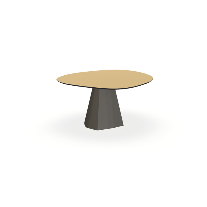 Eettafel Hpl Mat Summer Wheat - Wolk Rond - Cone Onderstel Mat Donkerbruin - {{ product.type }} - Kas20