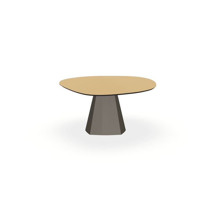 Eettafel Hpl Mat Summer Wheat - Wolk Rond - Cone Onderstel Mat Donkerbruin - {{ product.type }} - Kas20