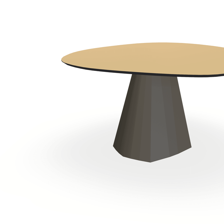 Eettafel Hpl Mat Summer Wheat - Wolk Rond - Cone Onderstel Mat Donkerbruin - {{ product.type }} - Kas20
