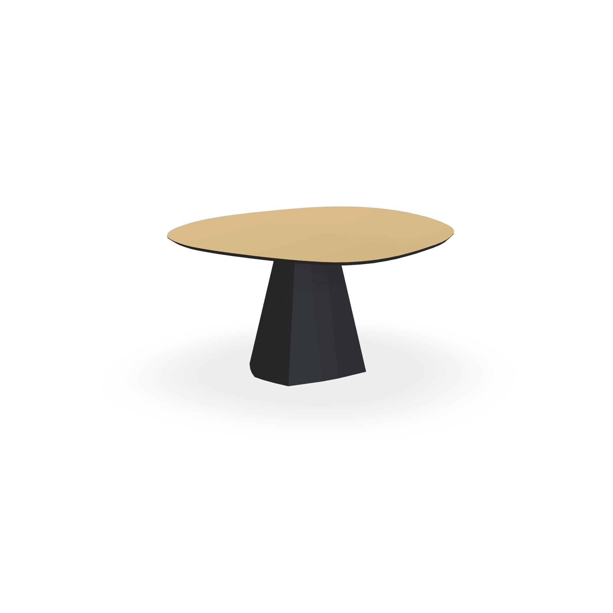Eettafel Hpl Mat Summer Wheat - Wolk Rond - Cone Onderstel Mat Zwart - {{ product.type }} - Kas20
