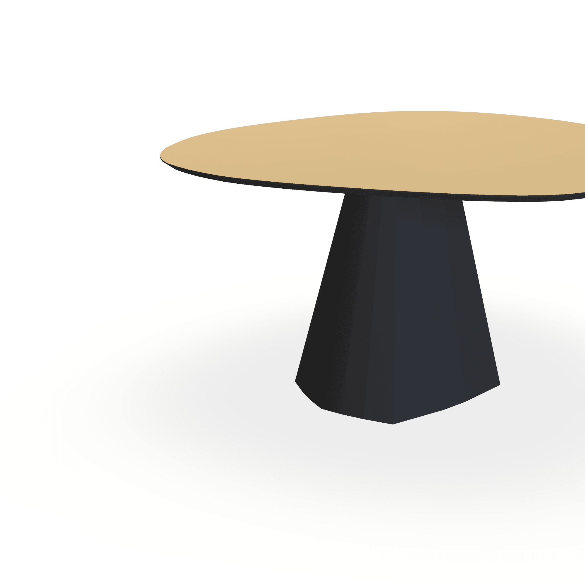Eettafel Hpl Mat Summer Wheat - Wolk Rond - Cone Onderstel Mat Zwart - {{ product.type }} - Kas20