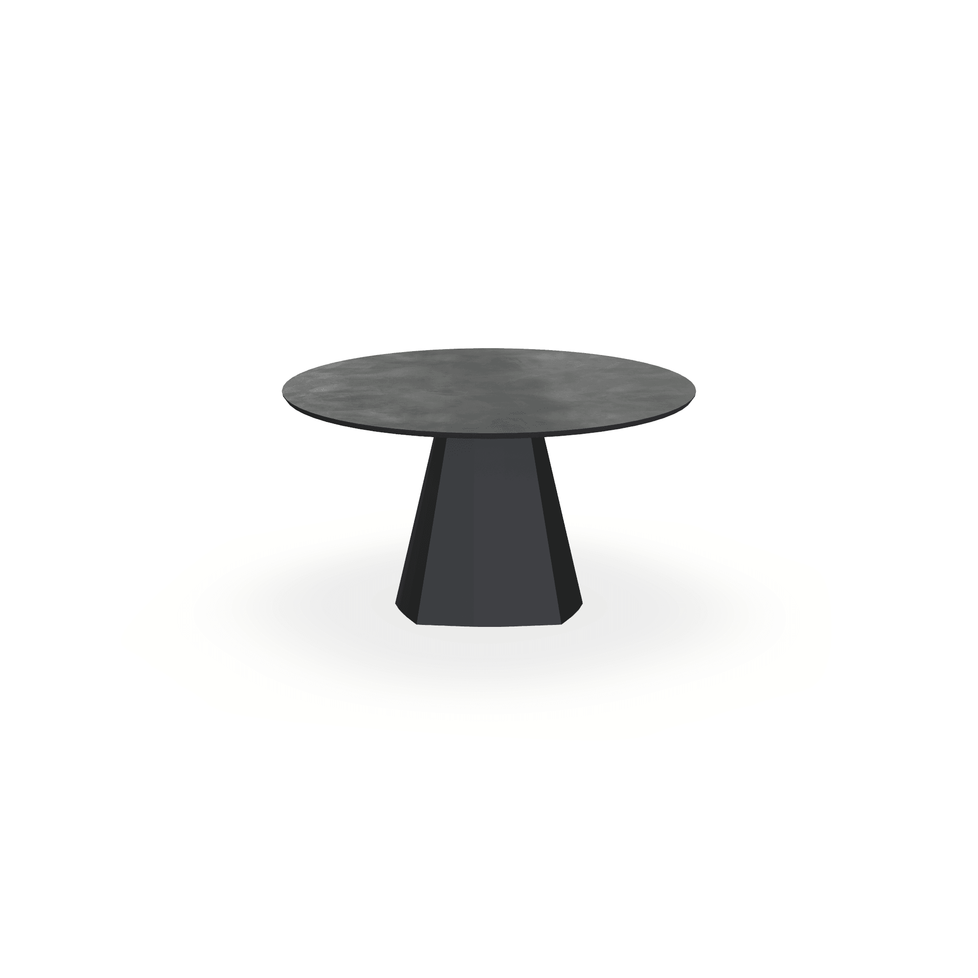 Eettafel Melamine Beton Donker - Rond - Cone Onderstel Mat Zwart - {{ product.type }} - Kas20