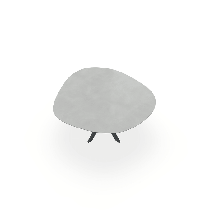 Eettafel Melamine Beton Licht - Wolk Rond - Kruispoot Ultra Onderstel Mat Antraciet - {{ product.type }} - Kas20