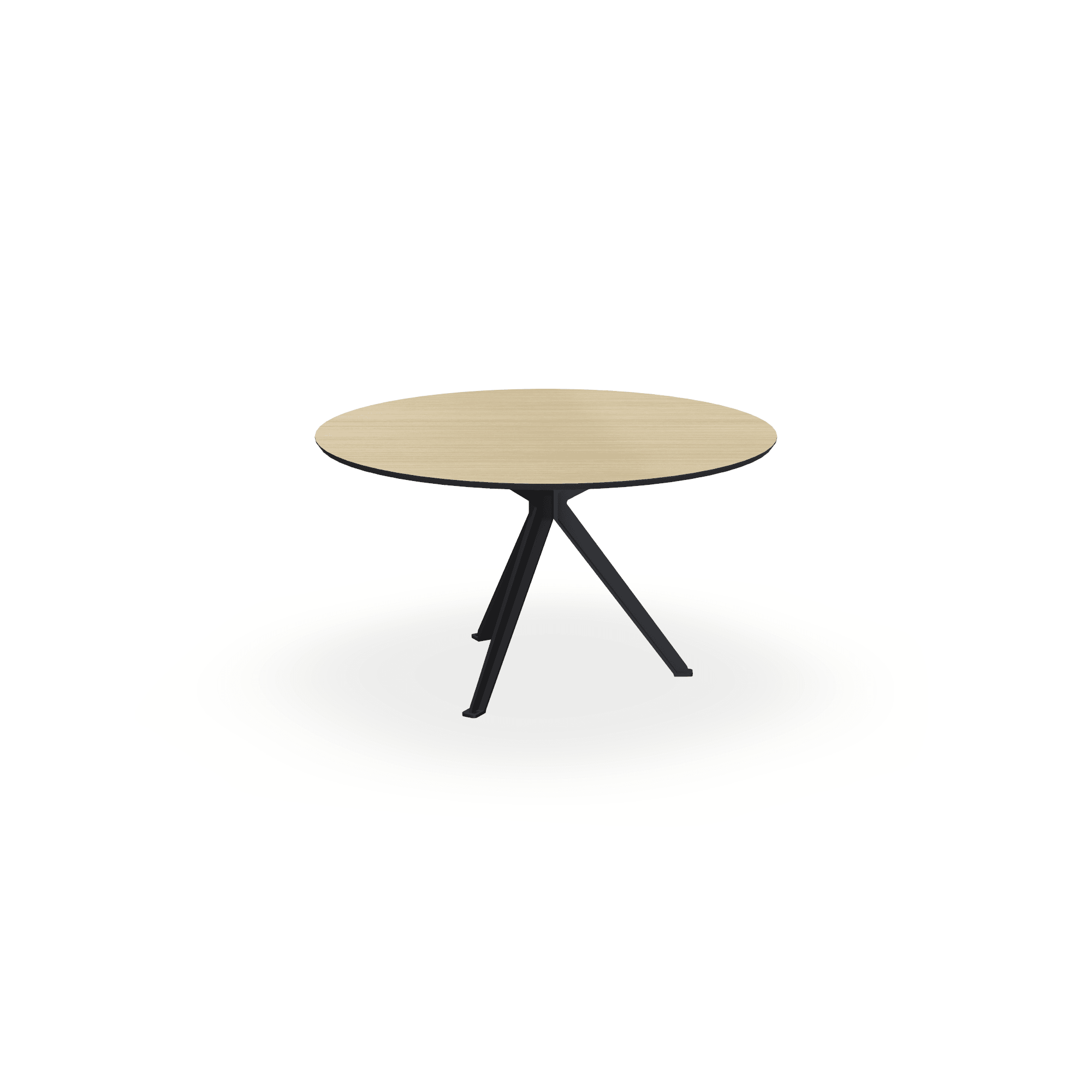 Eettafel Melamine Eiken Licht - Rond - Stella Onderstel Mat Zwart - {{ product.type }} - Kas20