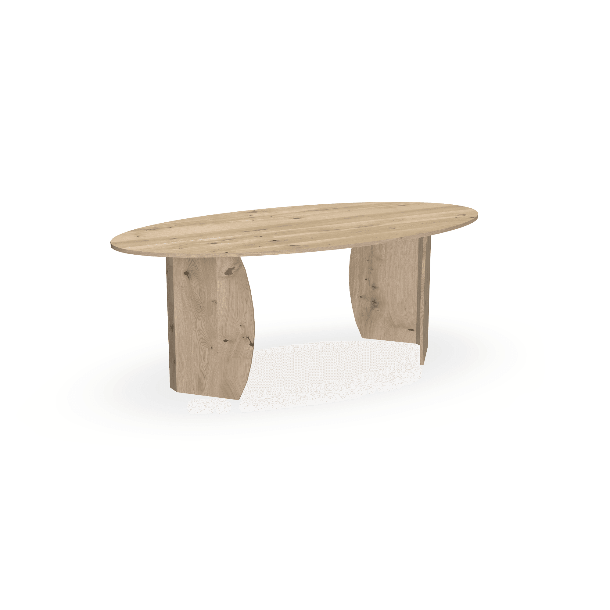 Eiken eettafel naturel - ovaal - houten maanpoot binnen - {{ product.type }} - Kas20